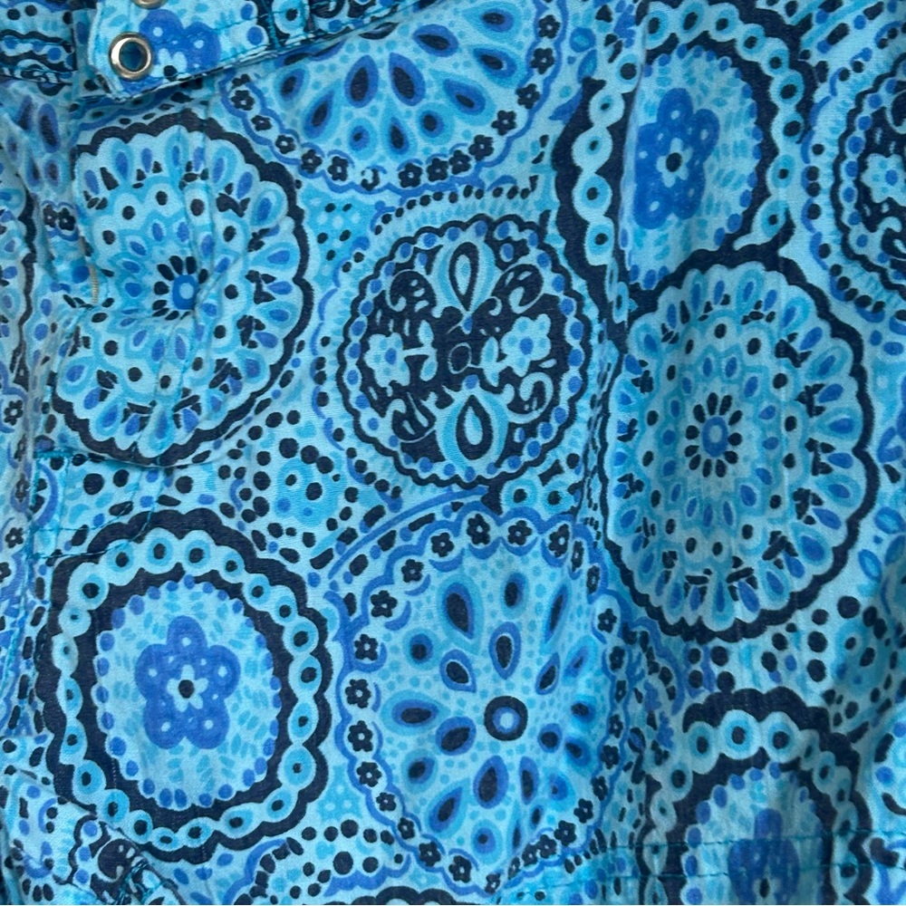Blue Patterned Women's Shorts - Picture 4 of 5